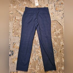 NWT Zara flat front ankle plaid dress pants sz 4 with 27" inseam